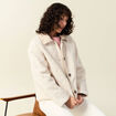 Blouson bouclette creme femme