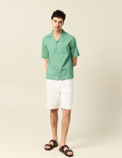 Chemise manches courtes vert homme