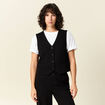 Veston sans manches noir femme