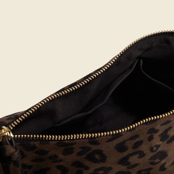Sac demi-lune vert kaki femme