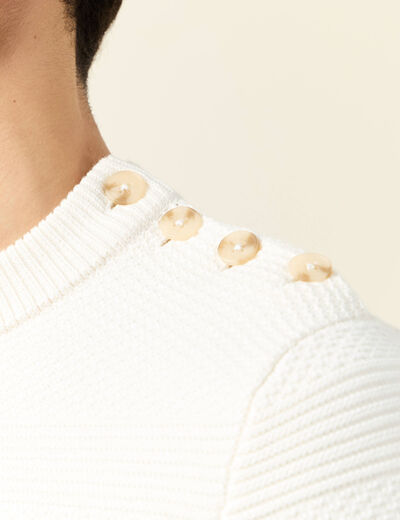 Pull manches longues ecru homme
