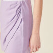 Jupe ajustée drapée en tricot mauve femme