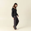 Pull manches longues ajouré noir femme