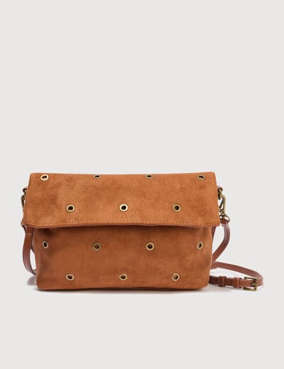Sac bandouli&egrave;re avec doublure marron clair femme