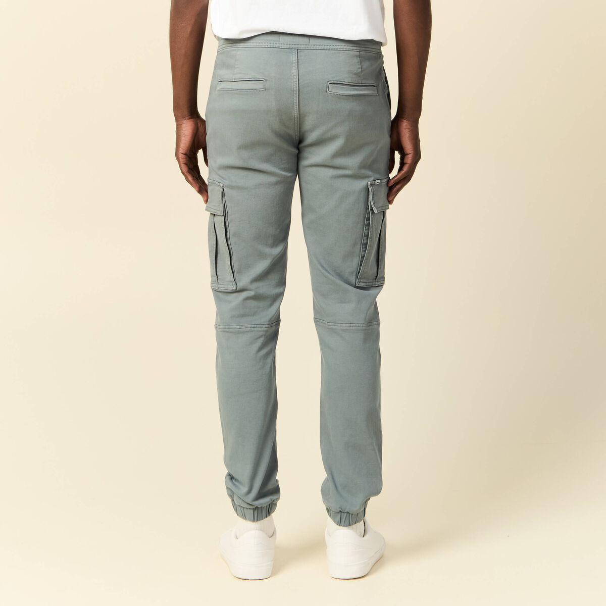Pantalon battle bas resserré bleu gris homme