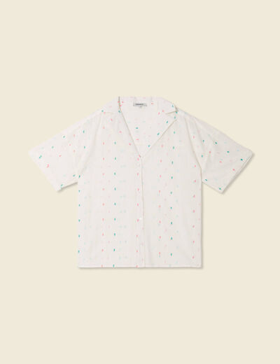 Chemise manches courtes multicolore femme