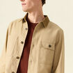 Veste boutonnée col velours beige homme