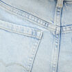 Jeans large taille haute denim bleach femme