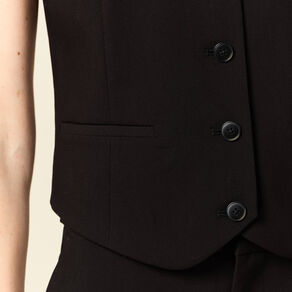 veston sans manches ajuste noir femme Veston sans manches ajusté noir femme