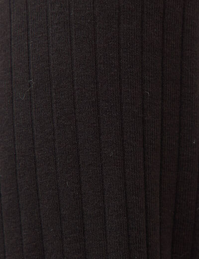 T-shirt ajust&eacute; col rond manches longues noir femme