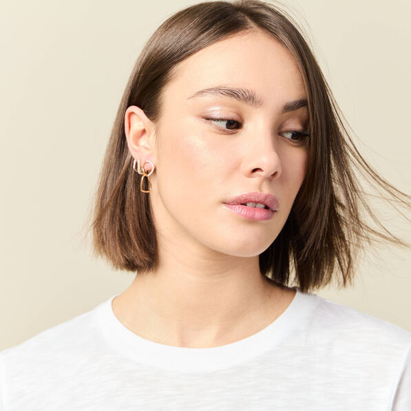 Boucles d'oreilles pendantes couleur or femme