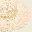 Chapeau tressé ecru femme