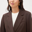 Blazer manches longues col tailleur marron fonc&eacute; femme