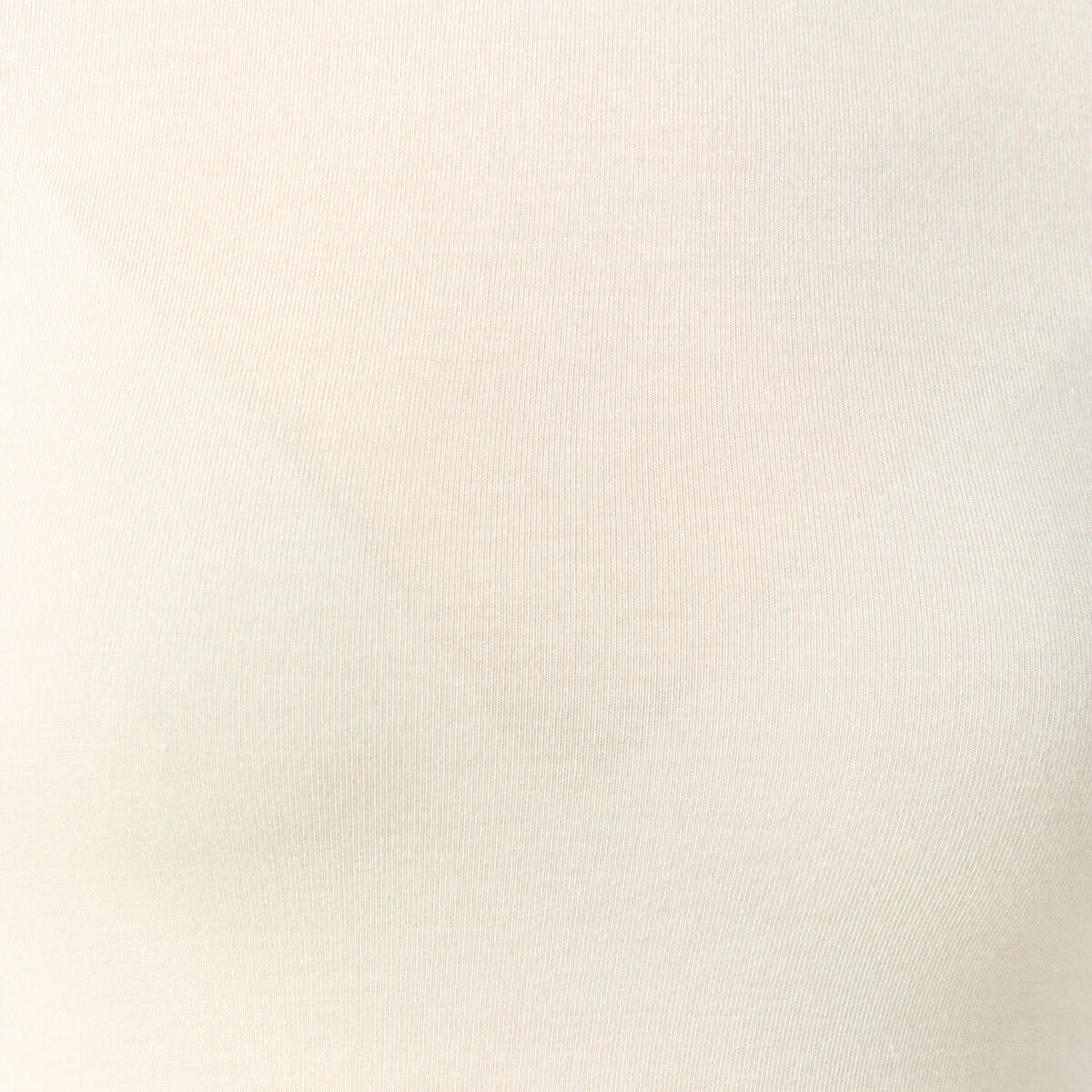 T-shirt cintr&eacute; manches longues col rond creme femme
