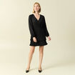 Robe patineuse courte manches longues noir femme