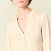 Blouse manches longues satin creme femme