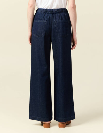 Jeans jogging élastiqué denim brut rinse femme