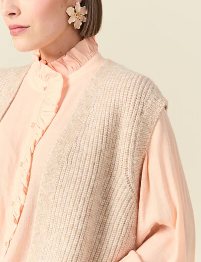 Gilet sans manches creme femme