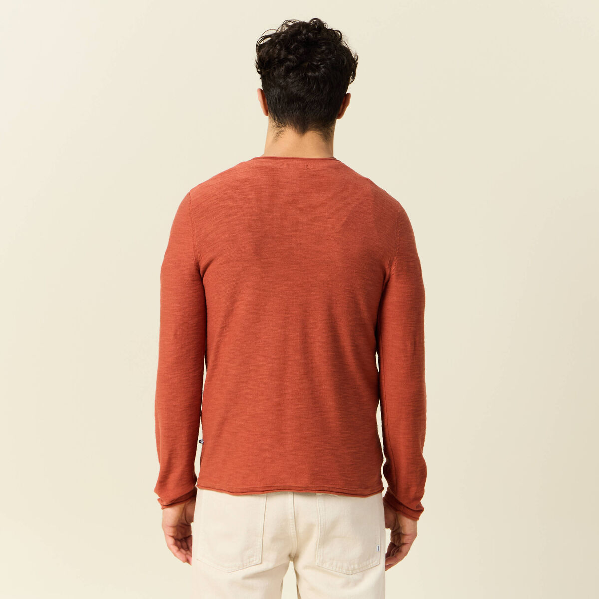 Pull manches longues rose homme