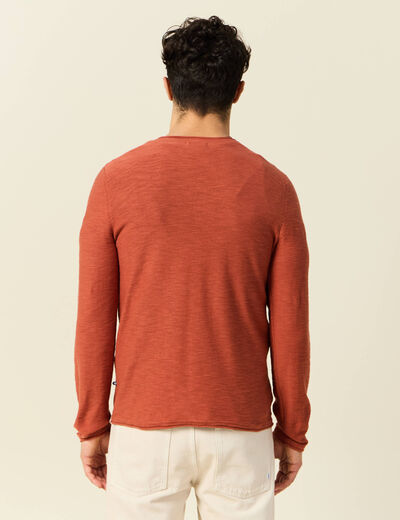 Pull manches longues rose homme