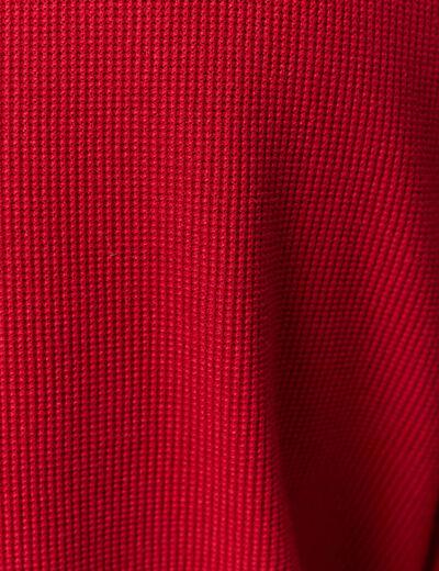 Pull fin col rond manches longues rouge fonc&eacute; homme