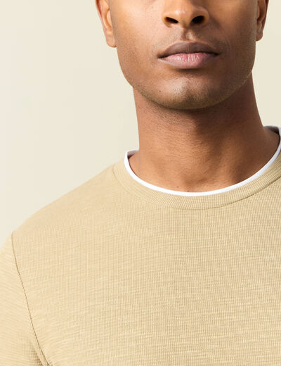 T-shirt manches longues taupe homme