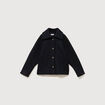 Manteau oversize court col tailleur noir femme