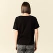 T-shirt manches courtes brodé noir femme