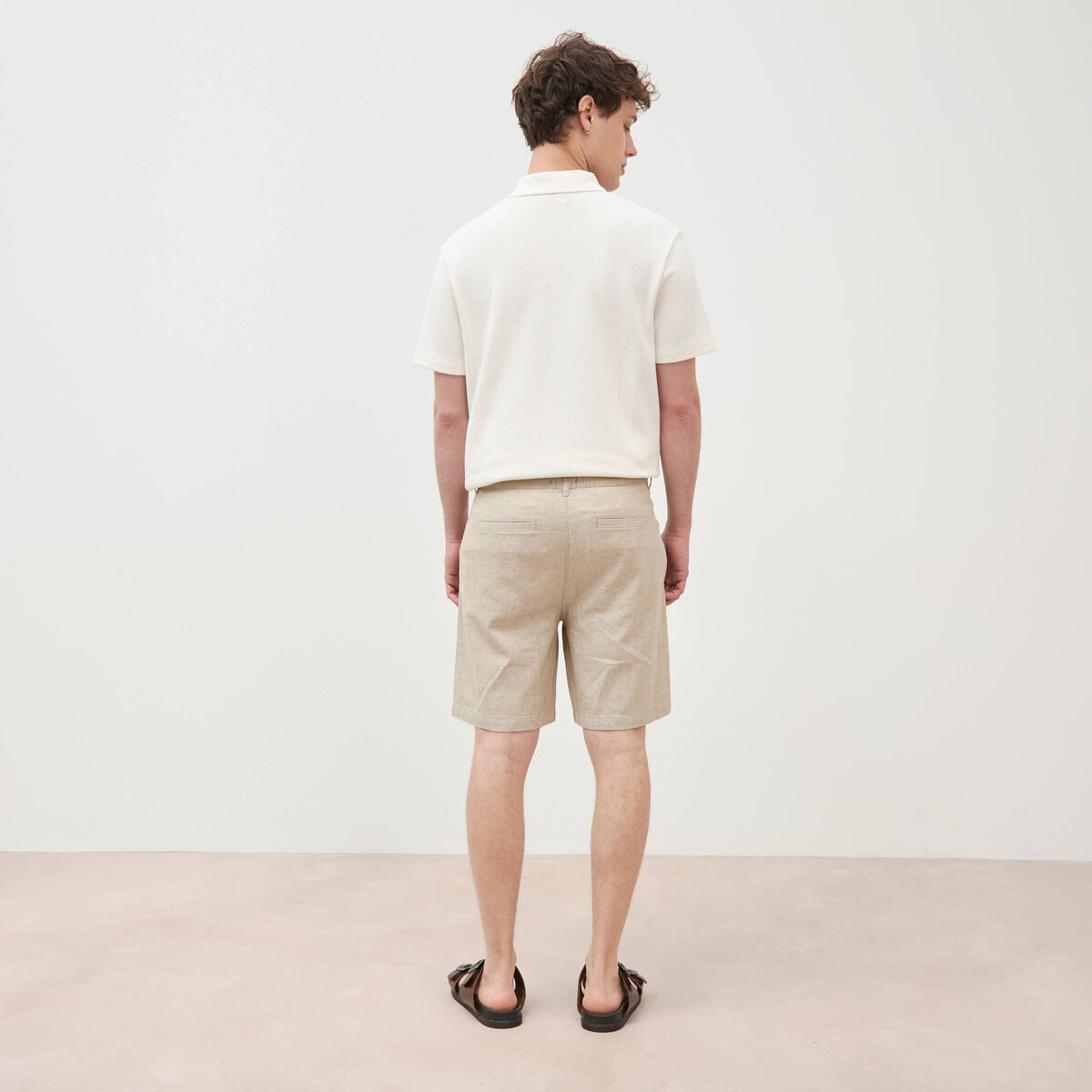 Bermuda vert olive homme