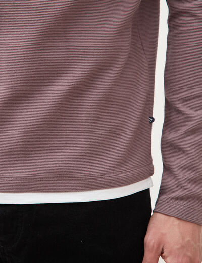 T-shirt manches longues mauve homme