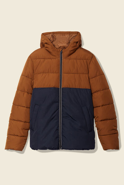 Doudoune oversize à capuche bleu marine homme