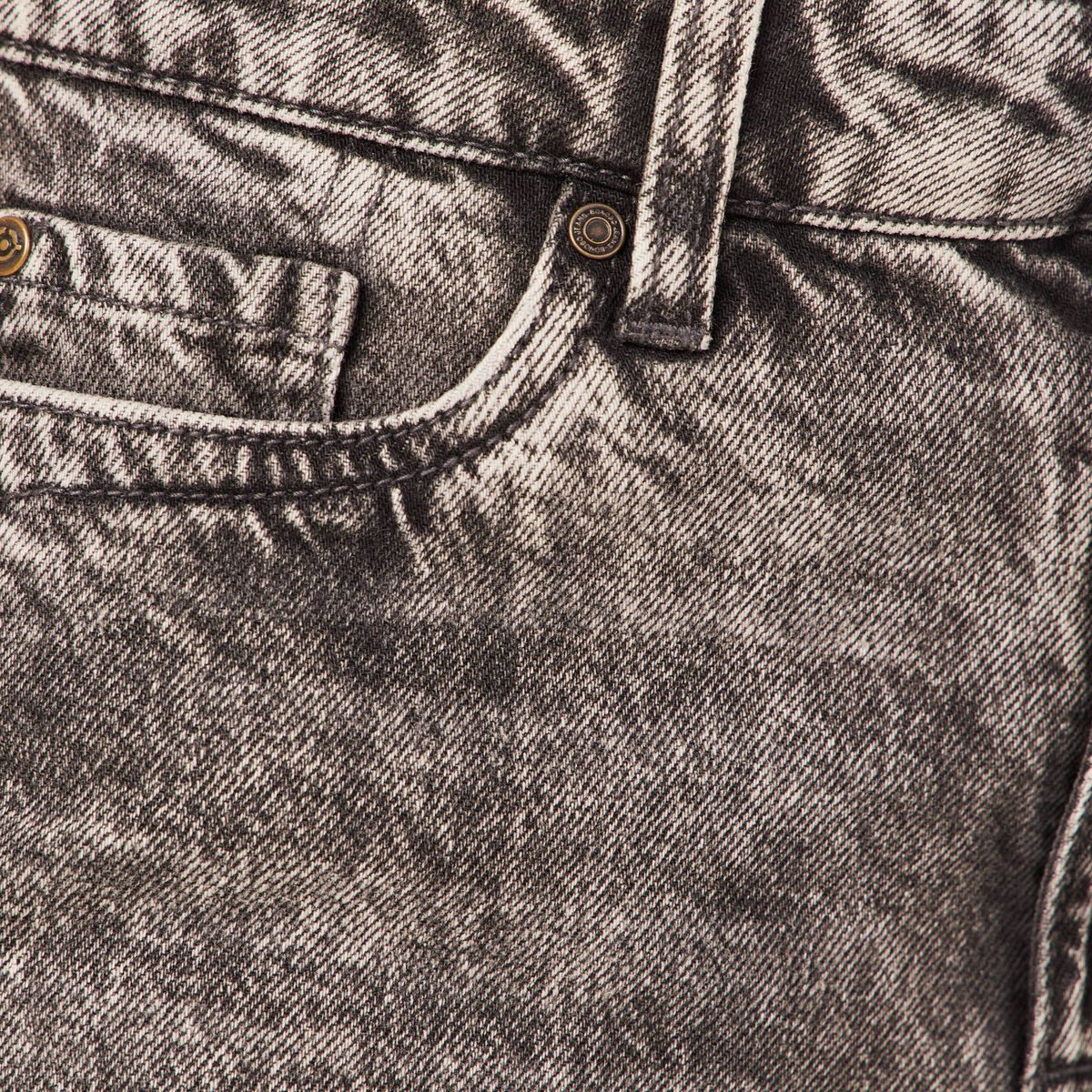 Jeans straight 5 poches denim snow gris femme