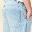 Chino droit longueur 32 coton denim bleach homme