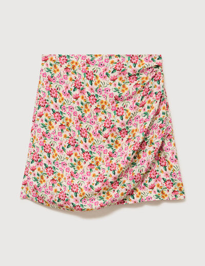 Jupe fluide doubl&eacute;e multicolore femme