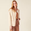 Veste droite boutonn&eacute;e creme femme