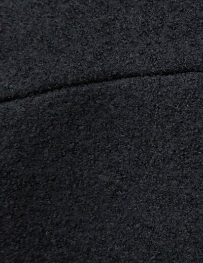 Manteau oversize court col tailleur noir femme
