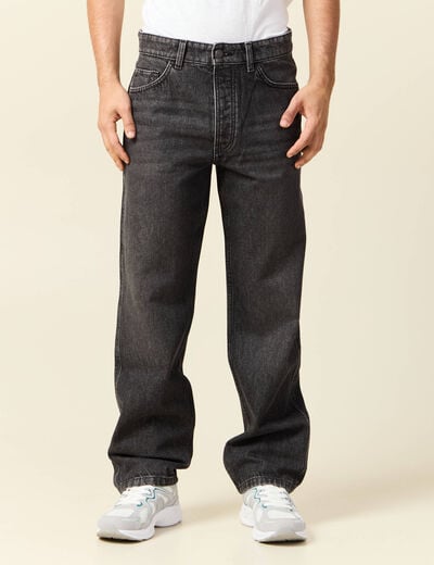 Jeans large relaxed denim snow noir homme