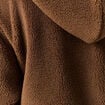 Gilet droit mi-long effet polaire marron fonc&eacute; femme
