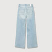 Jeans large taille haute denim baby bleu femme