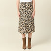 Jupe midi droite fendue noir femme