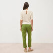 Pull droit court ajour&eacute; manches courtes camel femme
