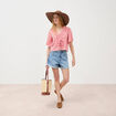 Short mom taille haute en jean denim used femme