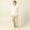Polo manches longues ecru homme