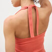 D&eacute;bardeur cropped d&eacute;collet&eacute; doubl&eacute; rouge fonc&eacute; femme