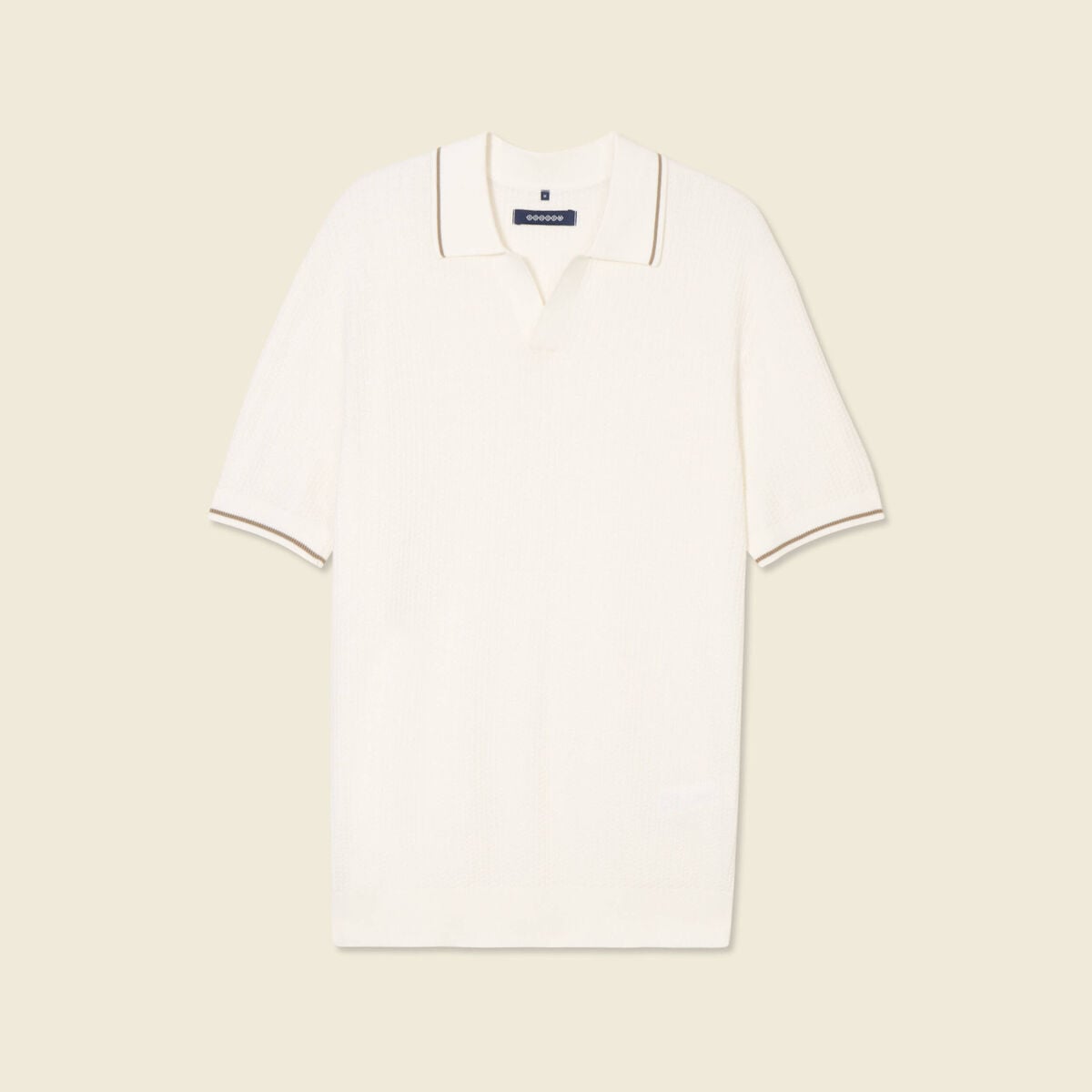 Polo manches courtes ecru homme