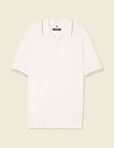 Polo manches courtes ecru homme