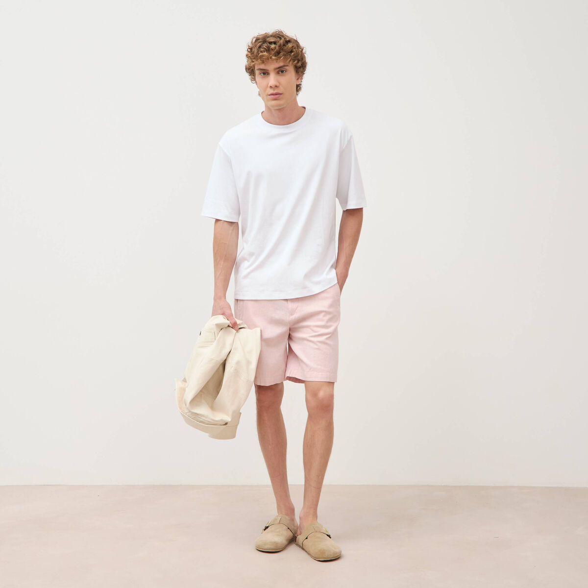 Bermuda rose pastel homme