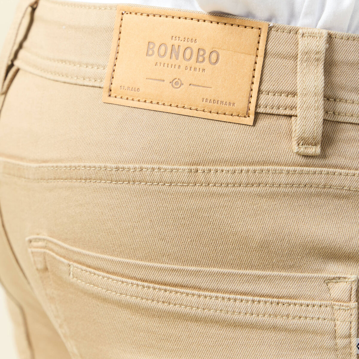Jeans slim éco-responsable beige homme