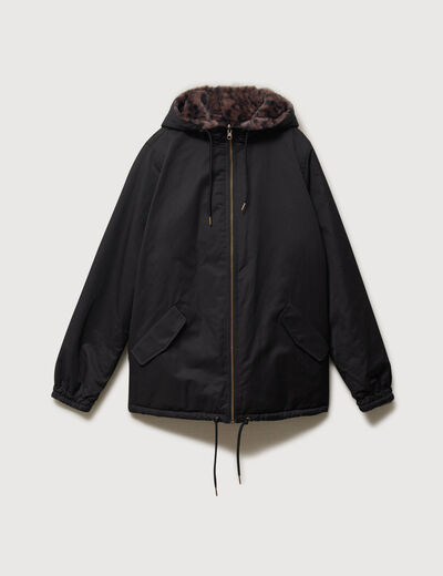 Parka r&eacute;versible noir femme