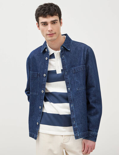 Surchemise en jeans coton coupe droite denim brut homme